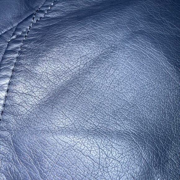 navy leather anthropologie moto jacket grunge punk y2k vtg - Picture 4 of 7